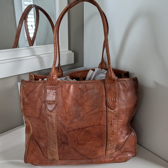 🥰 Vintage Frye Campus Genuine Distressed Leather Oversized Shoulder Tote Bag - Picture 2 of 16
